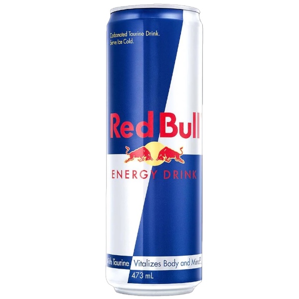 Red Bull Energy Drink 473 ml. La classica Red Bull Energy Drink nel pratico formato grande da 473 ml. La formula originale con caffeina, taurina e vitamine del gruppo B per una carica di energia immediata e un gusto iconico. Red Bull Energy Drink 473ml è la versione extra large dell’energy drink più famoso al mondo. Con il suo gusto classico dolce e leggermente fruttato, Red Bull è diventata un’icona globale nel mondo gaming, sport, nightlife e studio. Il formato da 473 ml offre più energia e più durata rispetto alla lattina standard.