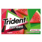 Trident Senses Watermelon 23 gr. Trident Senses Watermelon è una chewing gum sugar free dal gusto anguria dolce e succosa, pensata per offrire una freschezza lunga durata con un profilo fruttato intenso. La consistenza è morbida e piacevole da masticare, mentre il sapore watermelon ricorda un’anguria estiva fresca e dolce. Fa parte della linea “Senses”, famosa per gusti più aromatici e coinvolgenti rispetto alle classiche gomme mint.