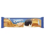Oreo Toffee Crunch 125 Gr. Oreo con crema al gusto toffee e caramello: croccanti, dolci e super golosi. Oreo Toffee Crunch è una variante internazionale degli iconici Oreo, caratterizzata da una crema dolce al gusto toffee e caramello racchiusa tra i classici biscotti al cacao.