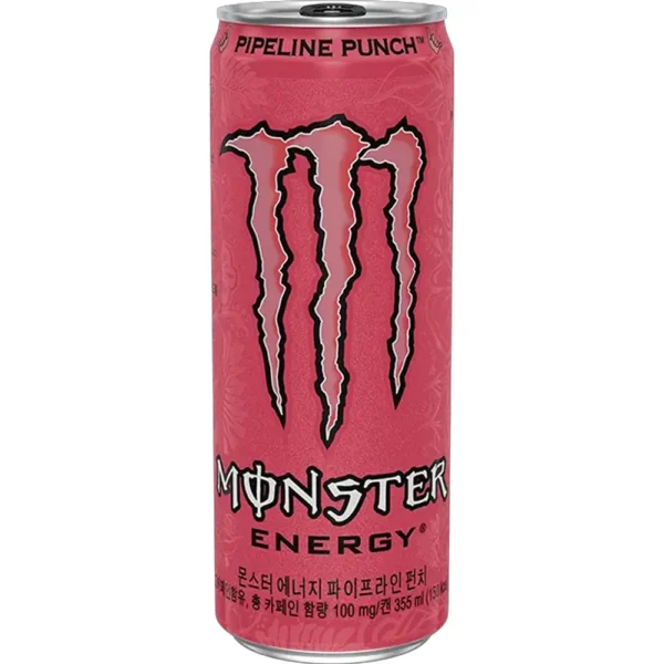 Monster Energy Pipeline Punch korea 355 ml. Monster Energy Pipeline Punch Korea è una delle Monster Juiced più amate al mondo. Ispirata alle leggendarie onde Pipeline delle Hawaii, combina un mix tropicale di frutti esotici con la classica formula energetica Monster. Il gusto è morbido, fruttato e incredibilmente rinfrescante: il frutto della passione domina il profilo aromatico, accompagnato da note di arancia e guava che creano una bevanda dolce, tropicale e super bevibile.