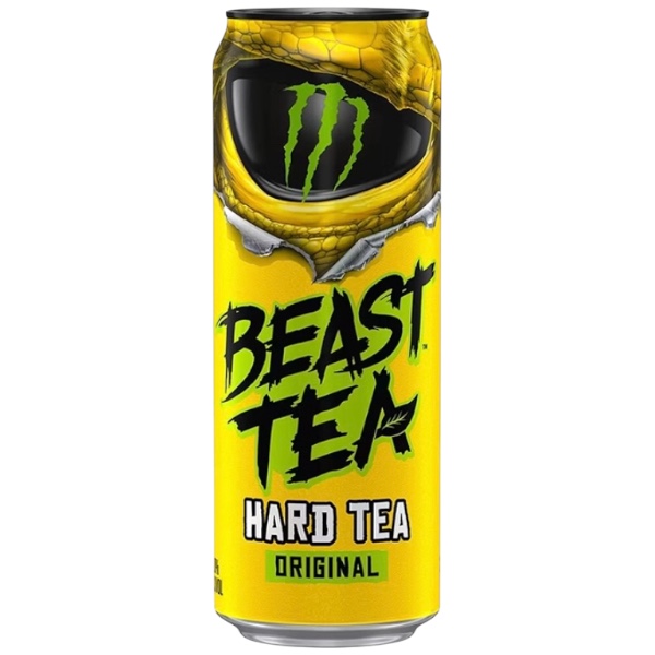 Monster Beast Tea Hard Tea Original 355 ml. Monster Beast Tea Hard Tea Original rappresenta l'essenza dell'Hard Tea americano. Realizzata con tè nero e una base alcolica morbida, offre un gusto deciso ma incredibilmente facile da bere.La ricetta è studiata per esaltare il sapore naturale del tè, con una dolcezza equilibrata e un finale pulito e rinfrescante. Prodotta da Monster Brewing, la linea Beast propone bevande alcoliche innovative dal design inconfondibile e pensate per chi cerca qualcosa di diverso dalle classiche birre e dai cocktail premiscelati.