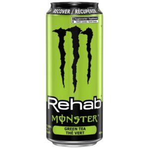 Monster Rehab Green Tea Canada è la nuova bibita energetica Made In The Usa. Apri una Monster Rehab Green Tea e lasci che gli elettroliti, le vitamine e gli estratti vegetali infusi nel tè verde facciano la loro magia. Vivifica + Idrata + Rinfresca + Recupera + Rivitalizza. 25 calorie, non gassate e ricche di vitamine. Riduce l'affaticamento e ad aumenta la concentrazione.