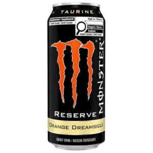 Monster Reserve Orange Dreamsicle Canada 473 ml. La Monster Reserve Orange Dreamsicle Canada porta nella gamma Monster un gusto ispirato al famoso orange creamsicle, combinando una componente di arancia agrumata con una nota di vaniglia cremosa.