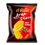 Le El Valle Extra Crunch Sweet Paprika sono patatine spesse e super croccanti, condite con un aromatico mix al gusto di paprika dolce e peperone arrosto. 🌶️✨ Un equilibrio perfetto tra dolcezza, sapidità e una leggera nota speziata, per uno snack dal gusto intenso e irresistibilmente croccante.