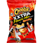 Cheetos Flamin Hot XXTRA Crunchy Cheese - 227 gr Per chi pensa che i normali Flamin’ Hot non siano abbastanza piccanti! 🔥 I Cheetos XXTRA Flamin’ Hot Crunchy sono croccanti snack di mais al formaggio ricoperti da un intenso condimento Flamin’ Hot, con un livello di piccantezza extra.