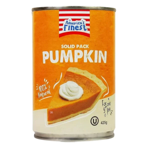 america's finest pumpkin puree – 425 g in arrivo il 06 nov Porta in cucina un autentico ingrediente della tradizione americana! America's Finest Pumpkin Puree è una purea di zucca liscia e vellutata, preparata esclusivamente con zucca al 100%, senza zuccheri aggiunti, conservanti o ingredienti artificiali.
